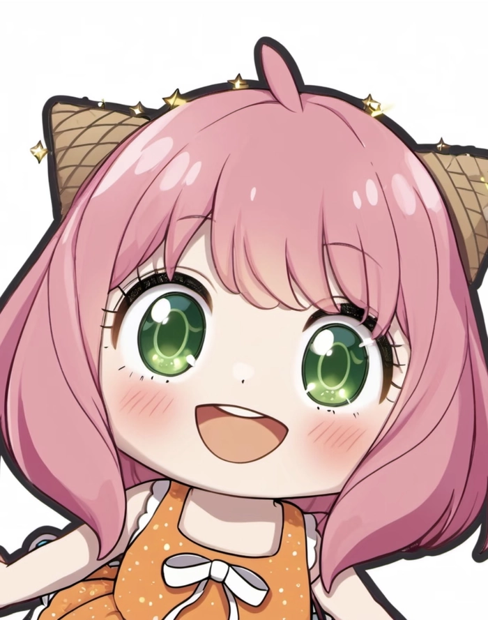 hình anime anya với biểu cảm vui nhộn tự nhiên
