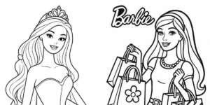 tranh tô màu công chúa barbie thumbnail
