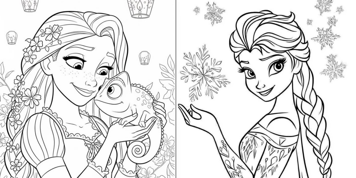 tranh tô màu công chúa disney thumbnail