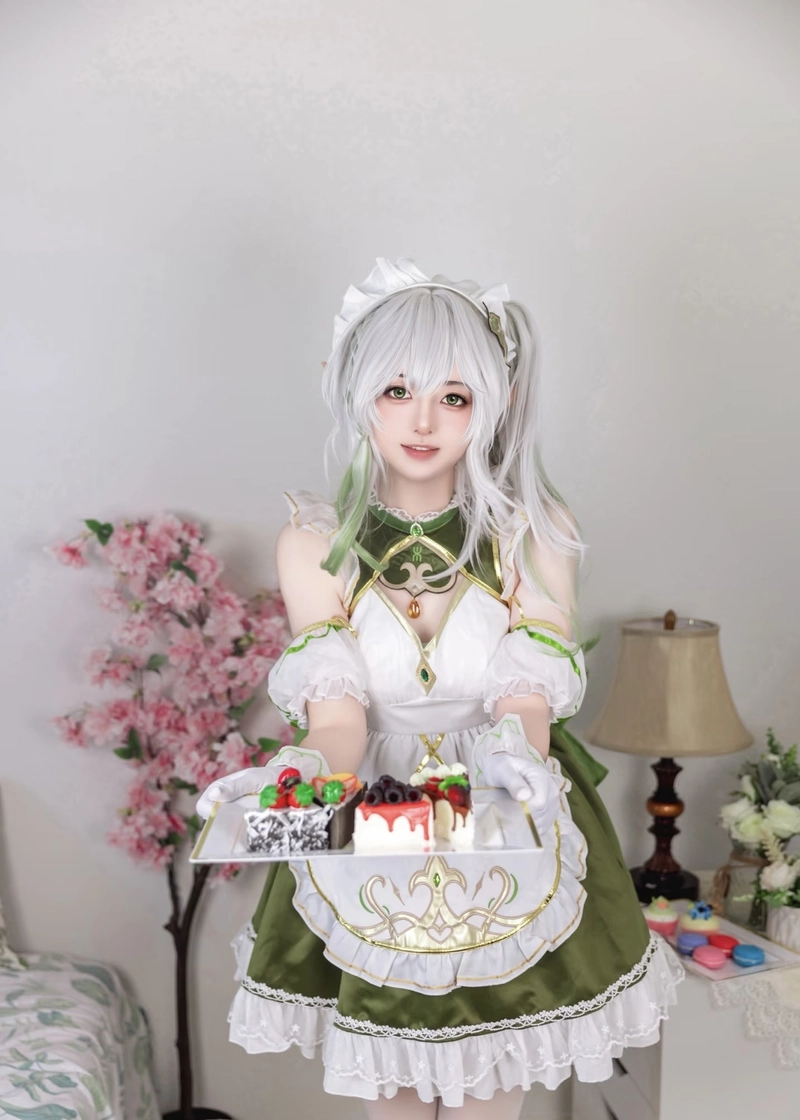 Ảnh Nahida cosplay phong cách thiên nhiên dịu dàng thanh thoát
