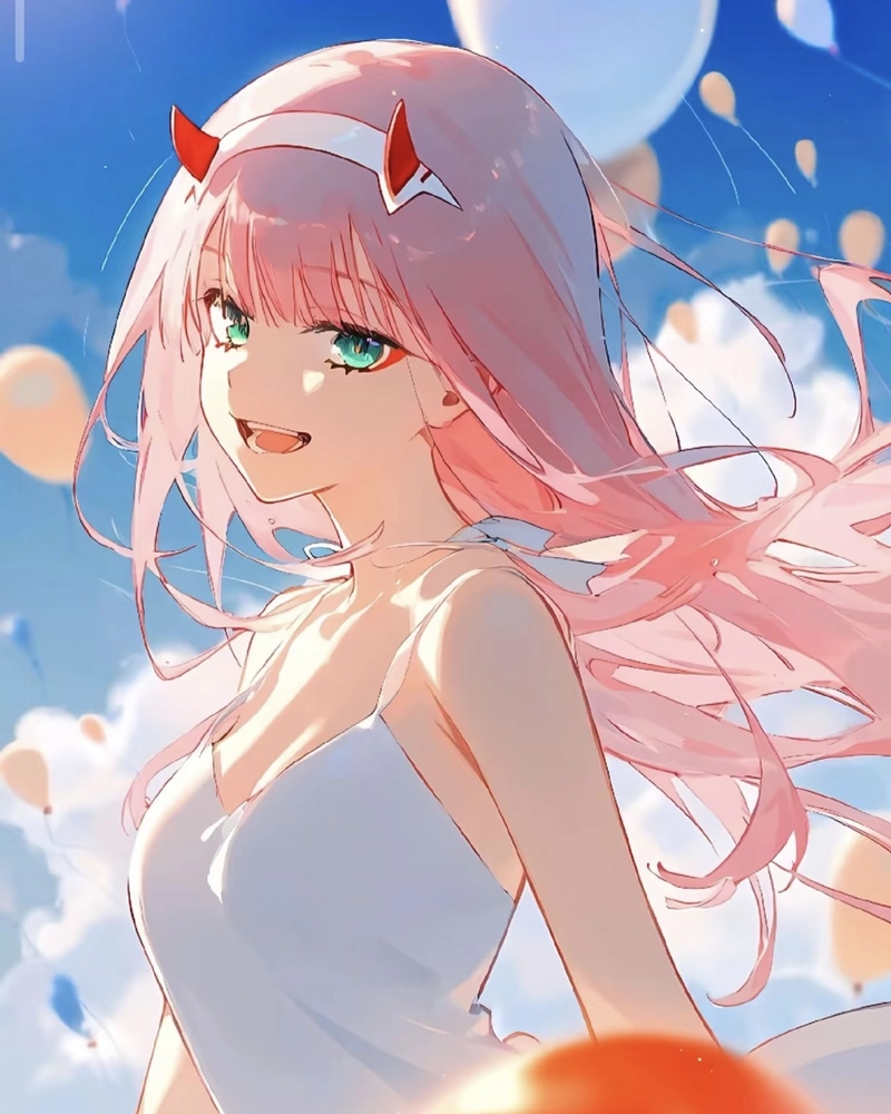 Ảnh Zero Two 4K mang phong cách anime sắc nét