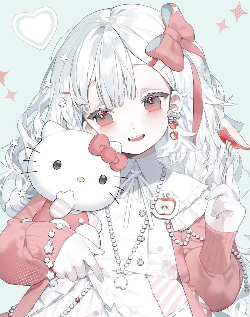Ảnh anime girl tóc trắng tạo cảm giác huyền bí nhẹ nhàng