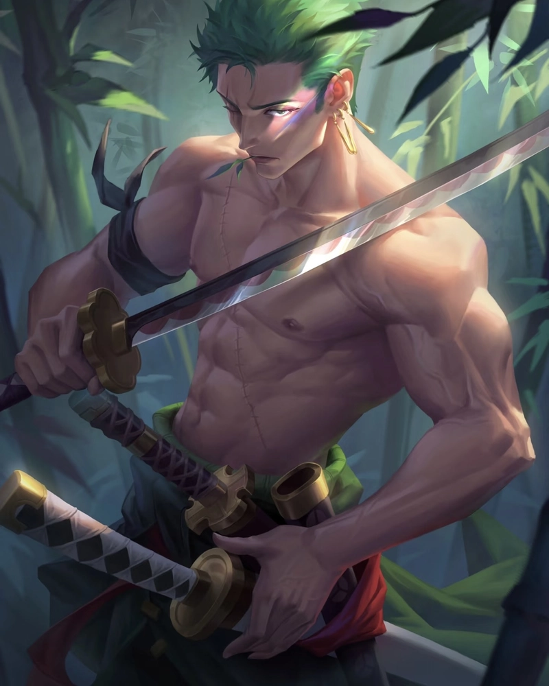Ảnh anime nam 6 múi có cơ bụng nổi rõ săn chắc