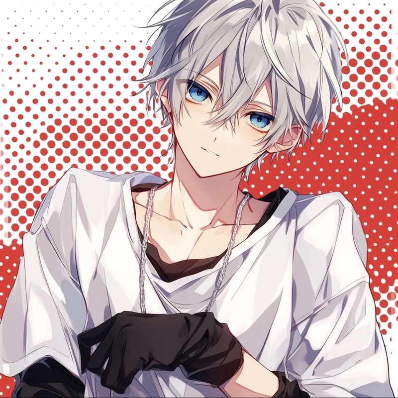Ảnh anime nam tóc trắng có mái tóc bạc cuốn hút