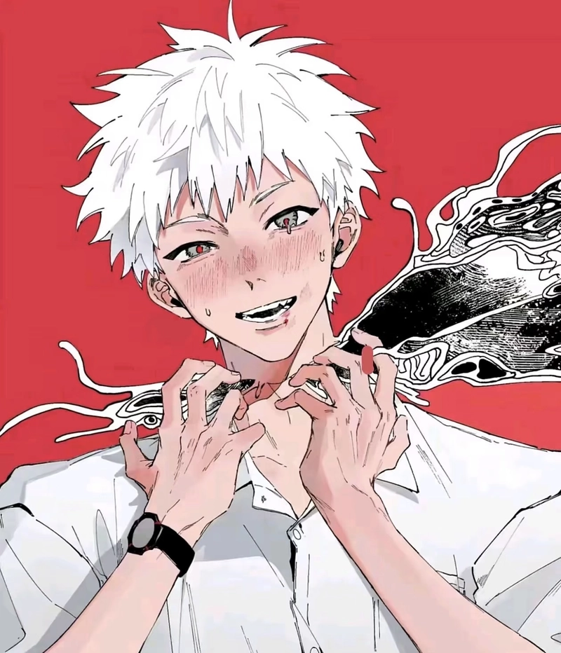 Ảnh anime nam tóc trắng mang nét đẹp lạnh đầy mê hoặc