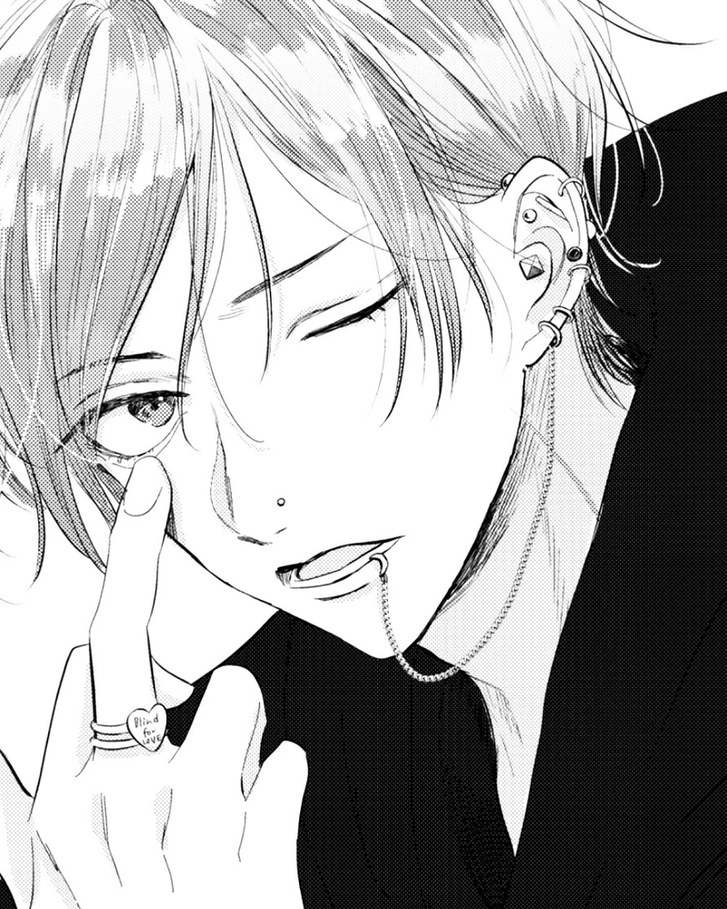 Ảnh anime nam trắng đen có ánh nhìn đầy bí hiểm