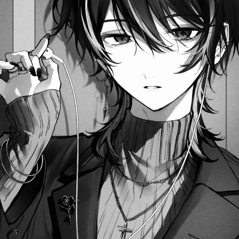 Ảnh anime nam trắng đen có nét cô độc lạnh lùng