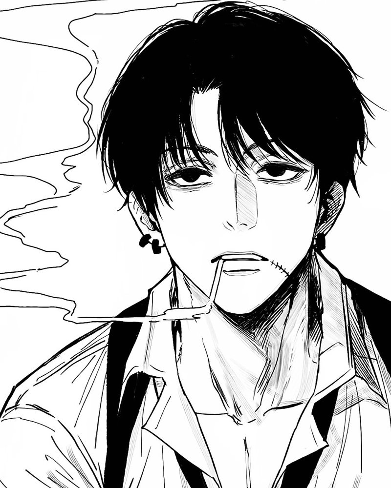 Ảnh anime nam trắng đen hiện lên khí chất trầm hấp dẫn