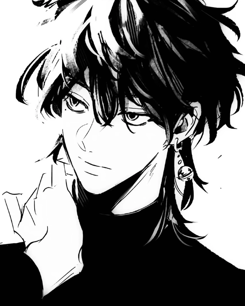 Ảnh anime nam trắng đen mang nét lạnh lùng đầy cá tính