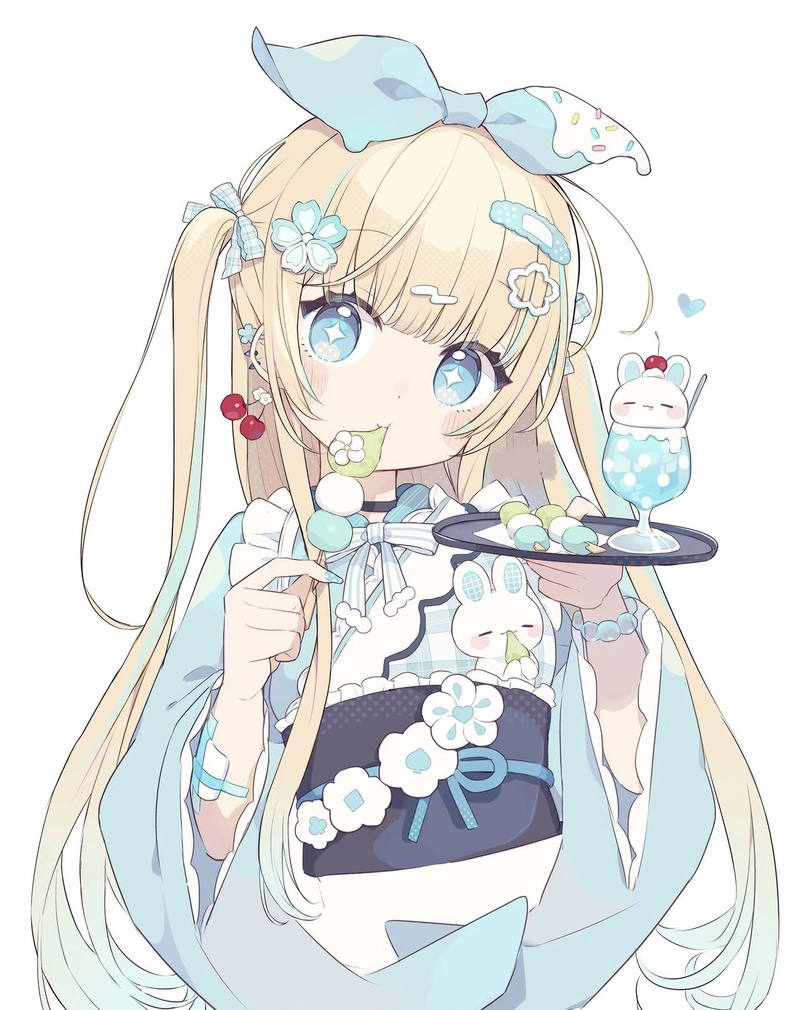 Ảnh anime nữ cute ánh nhìn hiền hòa rất thư giãn