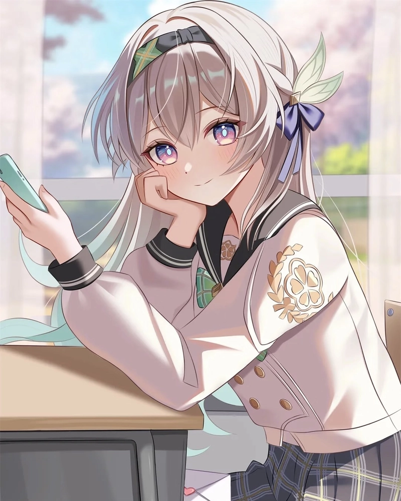 Ảnh anime nữ học sinh khí chất dịu dàng đầy nữ tính