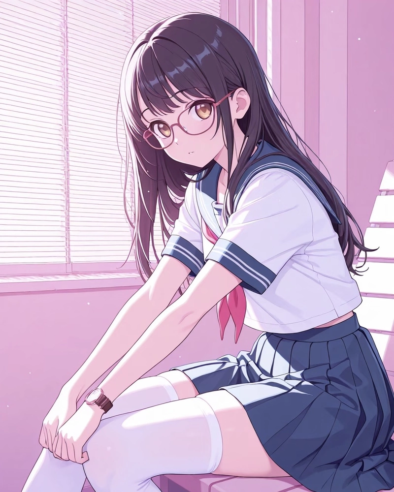 Ảnh anime nữ học sinh mái tóc mềm mại đầy nữ tính