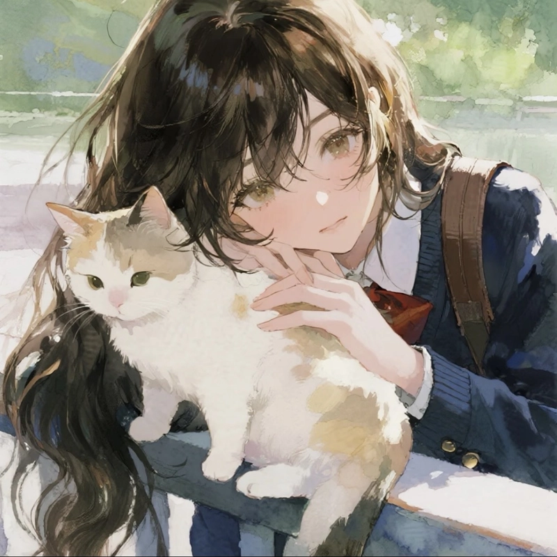 Ảnh anime nữ học sinh tạo dáng ngồi học đầy dễ thương