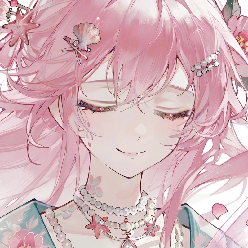 Ảnh anime nữ tóc hồng vẻ ngoài trẻ trung đầy dịu dàng