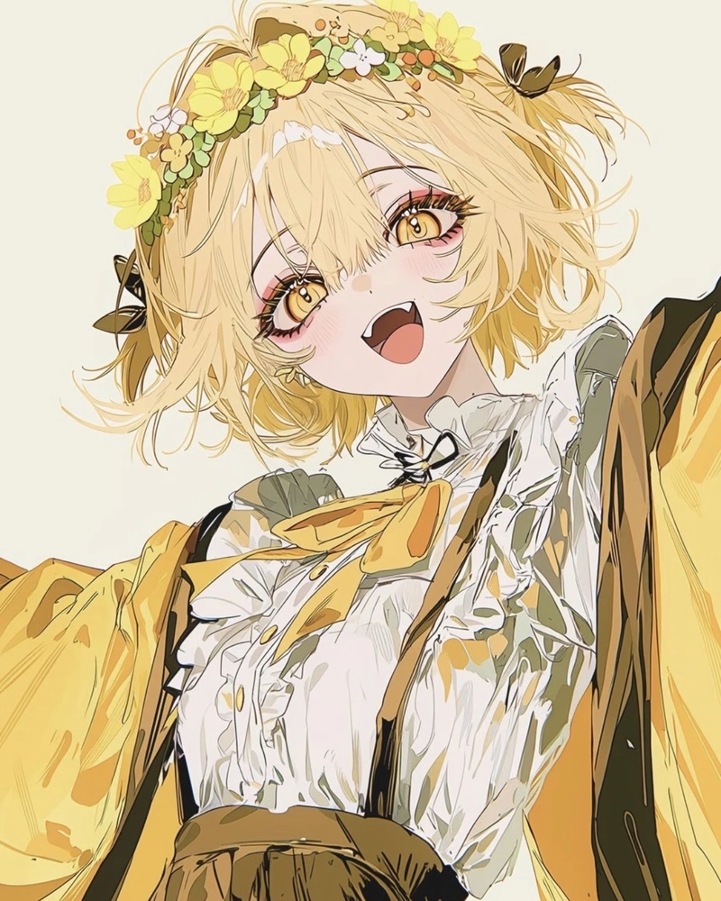 Ảnh anime nữ tóc ngắn ánh mắt hiền hòa rất tự nhiên