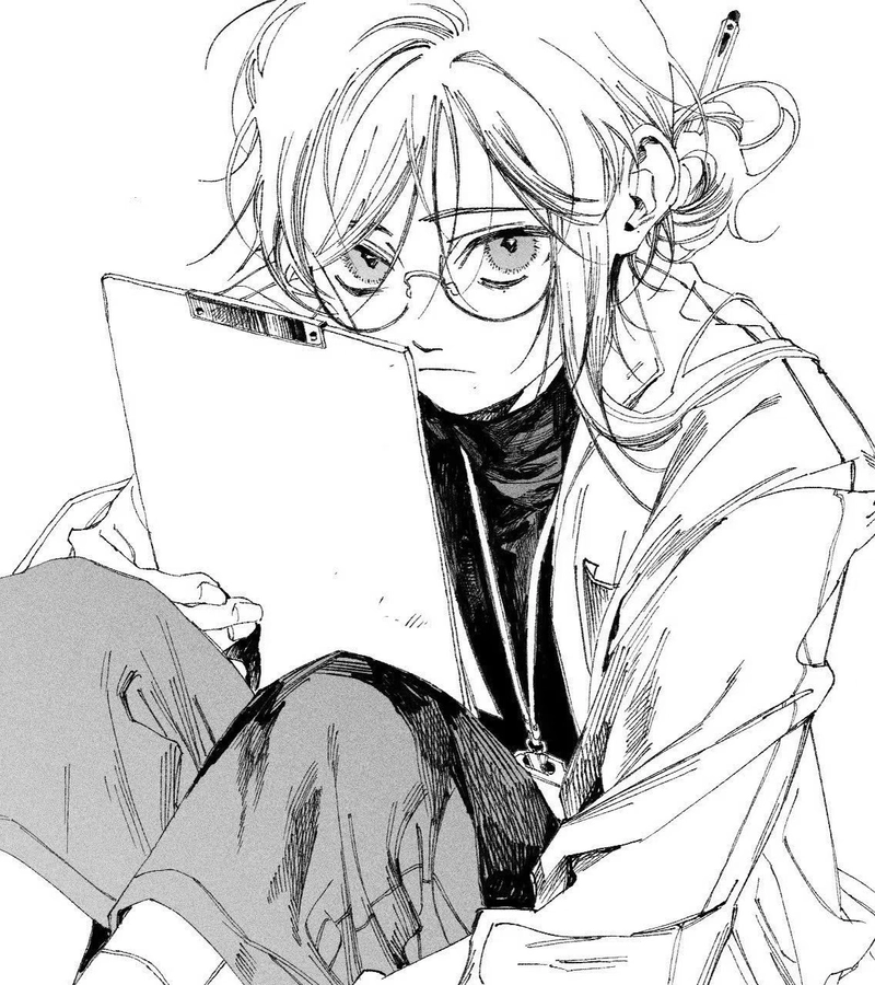 Ảnh anime nữ trắng đen tạo khung hình lạnh đầy tinh tế