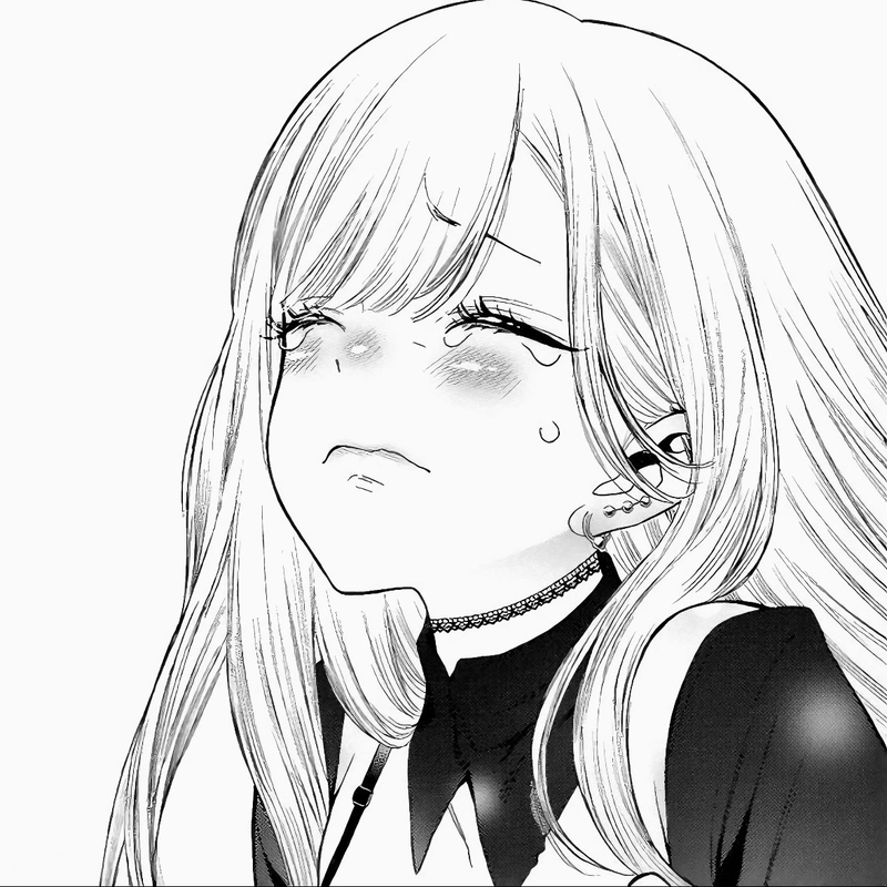 Ảnh anime nữ trắng đen tóc dài phủ vai đầy lạnh giá