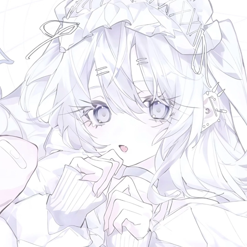 Anime girl tóc trắng ánh mắt lạnh tạo nét riêng biệt