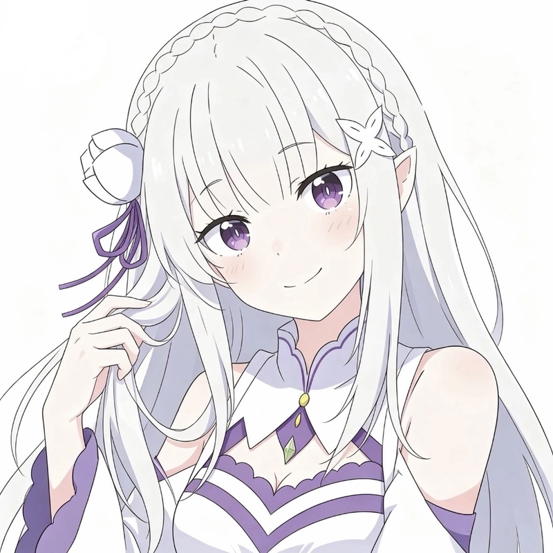 Anime girl tóc trắng ánh nhìn nhẹ nhàng đầy thanh thoát