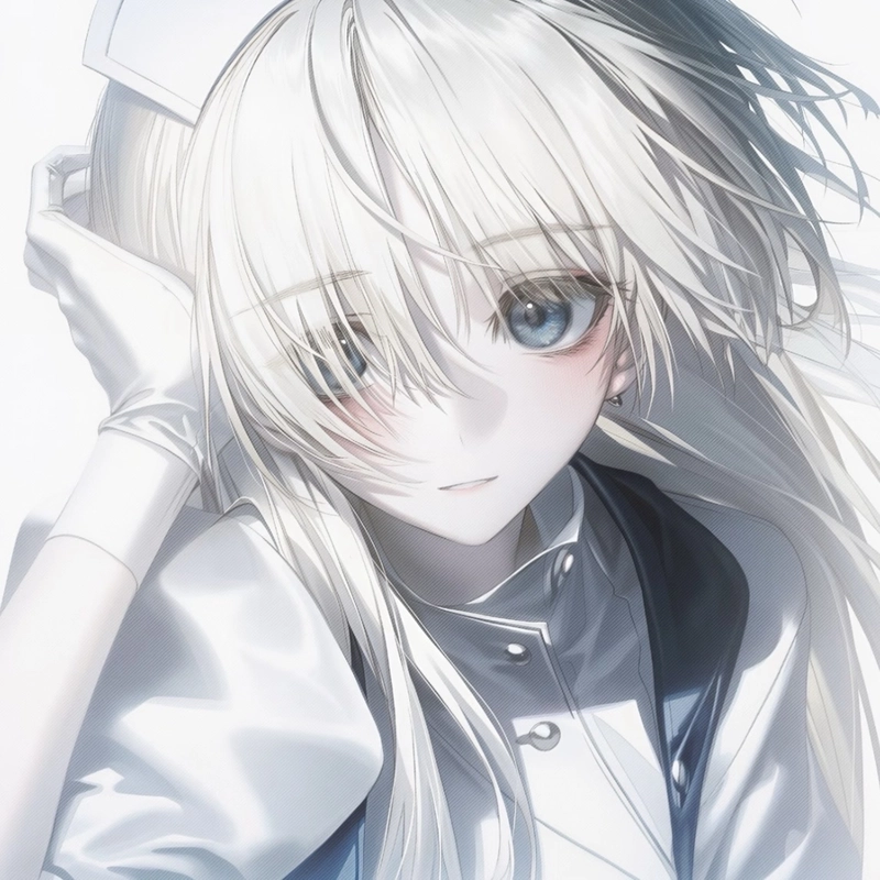 Anime girl tóc trắng mang nét mềm mại đầy thanh lịch