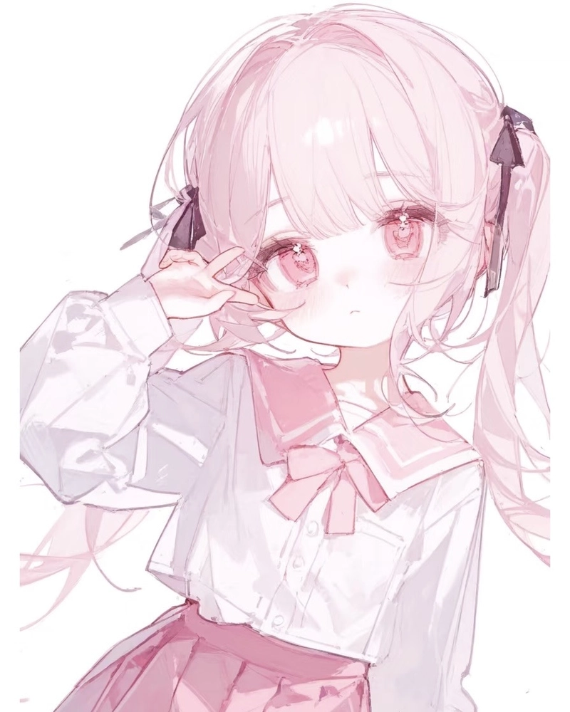 Anime nữ tóc hồng tạo hình mềm mại đầy nhẹ nhàng