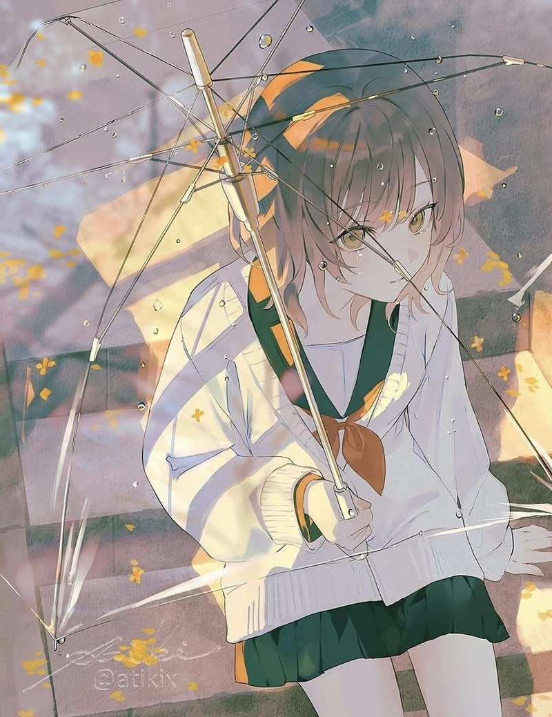 Anime nữ tóc ngắn mang phong cách hoạt hình Nhật hiện đại
