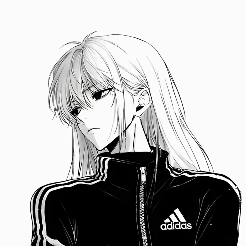 Anime nữ trắng đen phối màu đơn sắc mang nét nghệ thuật