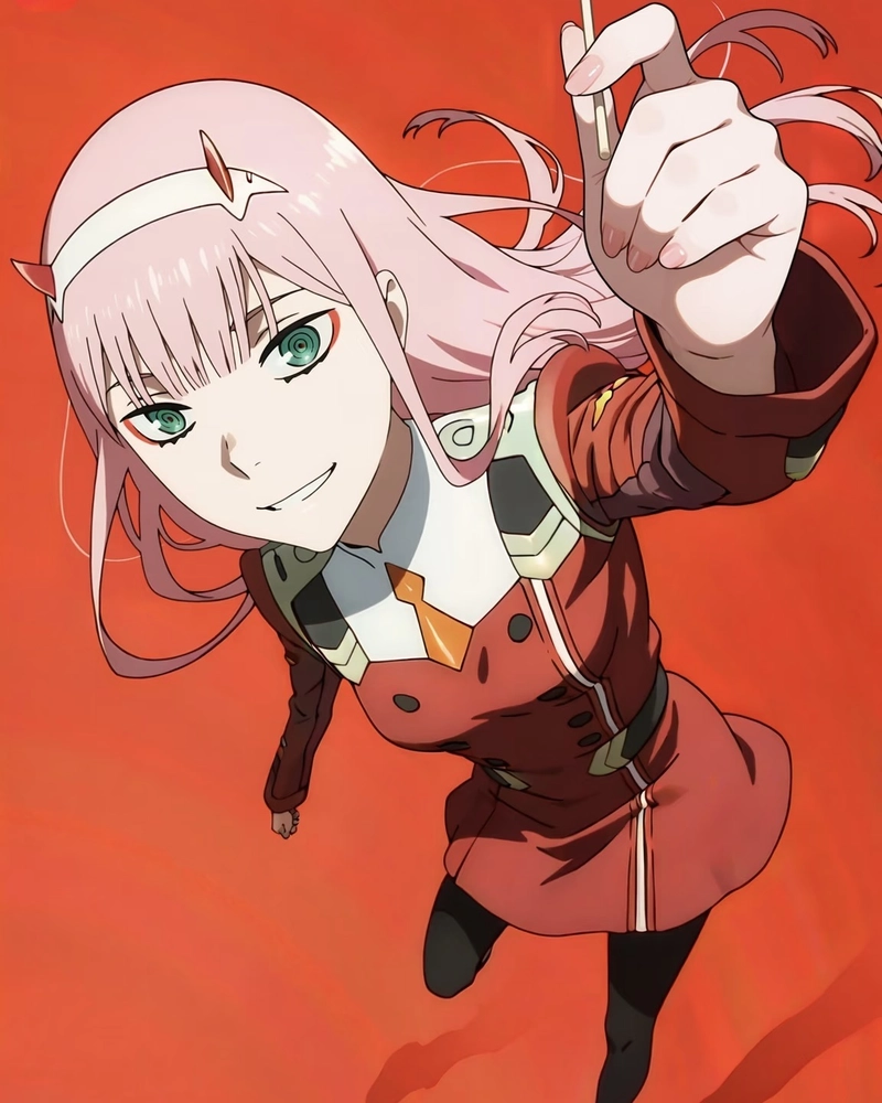 Bức hình anime Zero Two mang vẻ đẹp cá tính cuốn hút