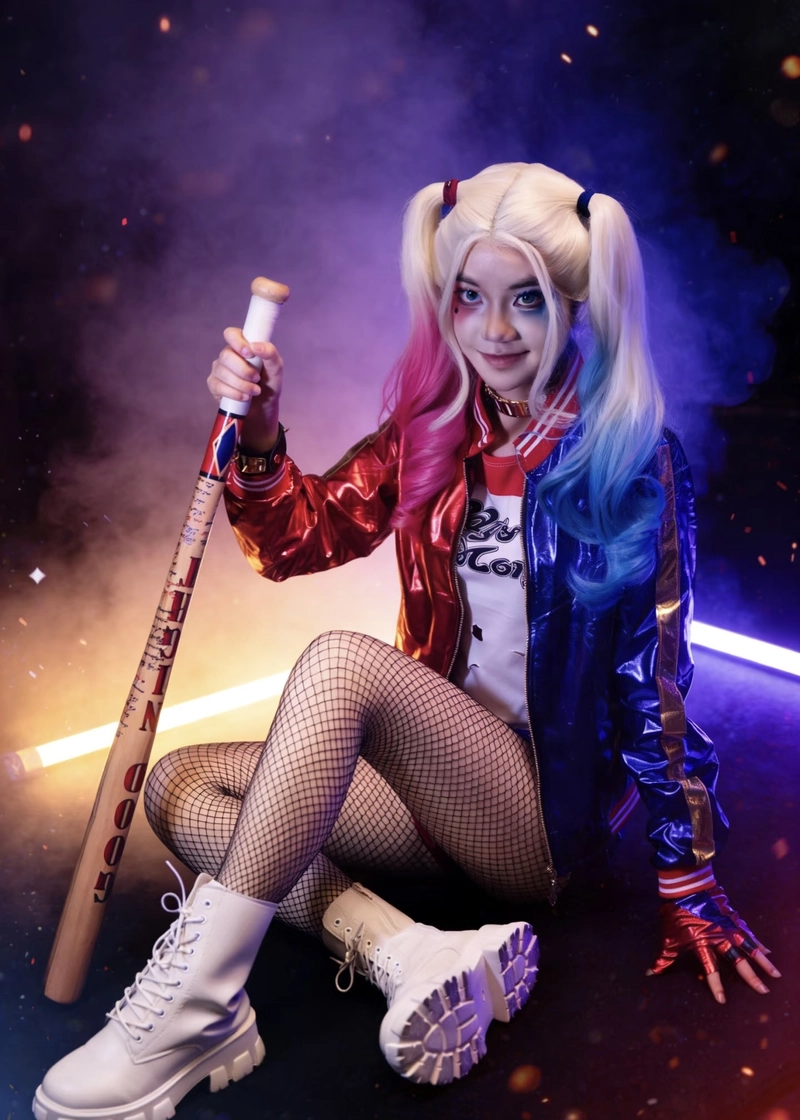 Cosplay Harley Quinn tạo hình quyến rũ đậm chất phản diện