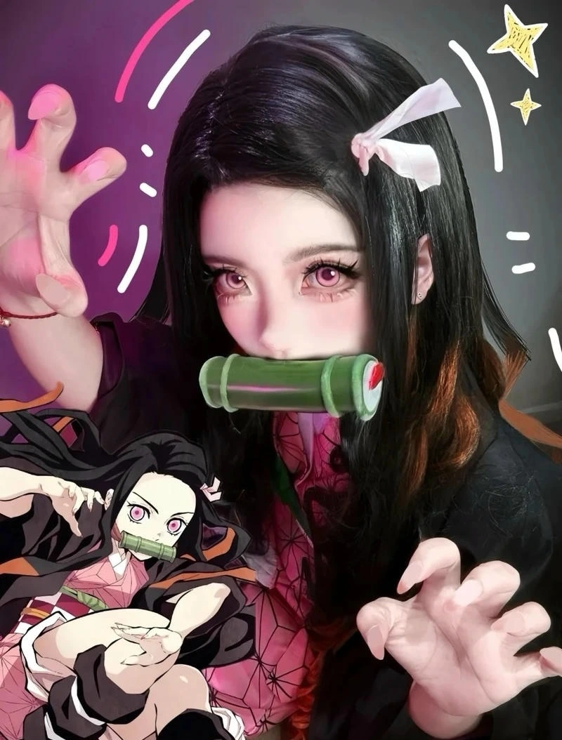 Gương mặt dễ thương giúp cosplay Nezuko thêm phần cuốn hút