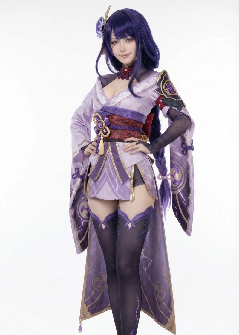 Hình Raiden cosplay mang phong cách trầm lắng sâu sắc
