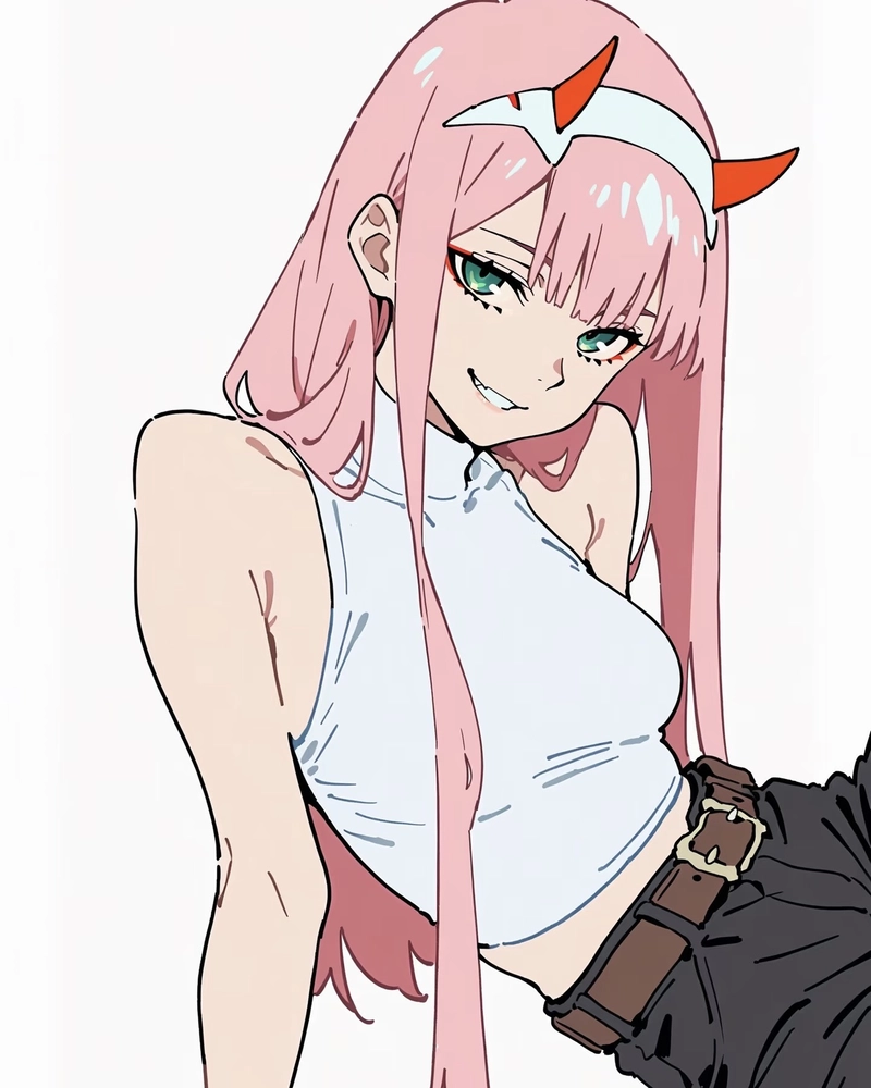 Hình Zero Two cùng phong cách anime hiện đại nổi bật