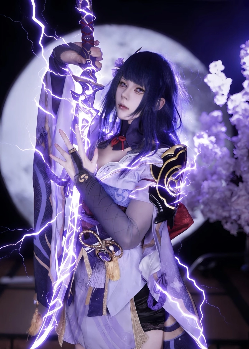 Hình ảnh Raiden cosplay mang vẻ ngoài thanh nhã sắc bén