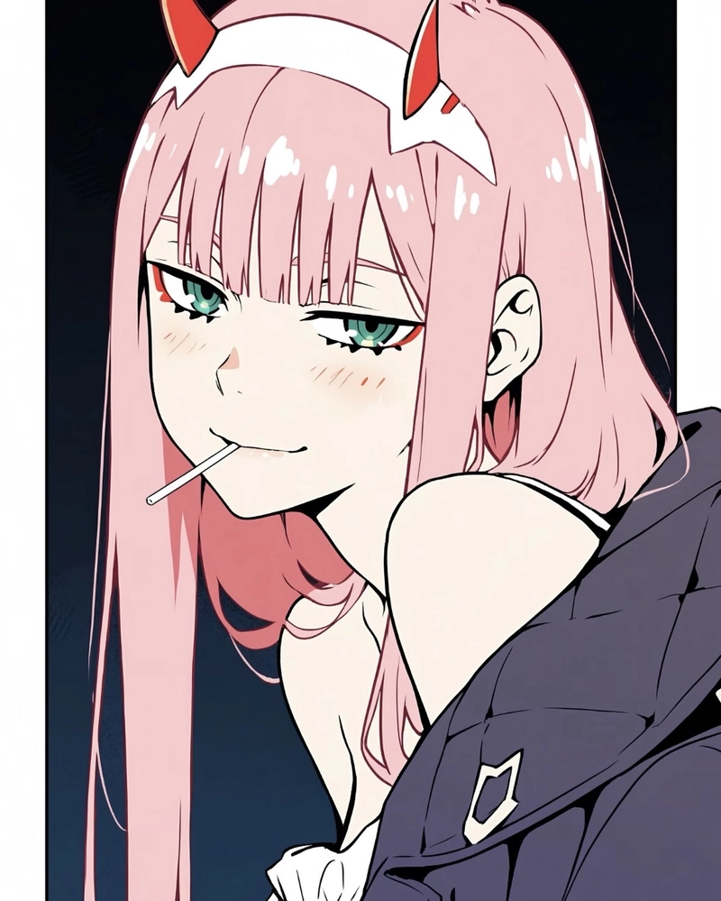 Hình ảnh Zero Two cute trong tạo hình trẻ trung