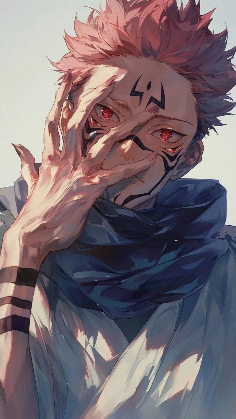 Hình ảnh anime Sukuna mang vibe lạnh lùng cùng sát khí