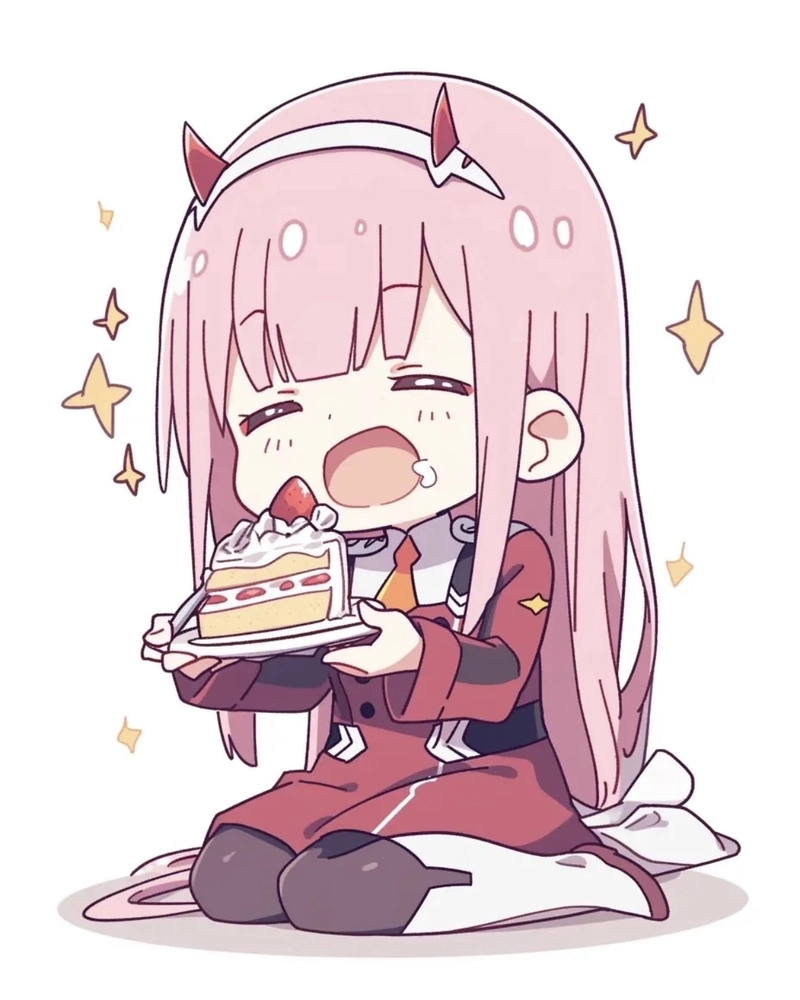 Hình ảnh anime Zero Two cùng mái tóc hồng nổi bật
