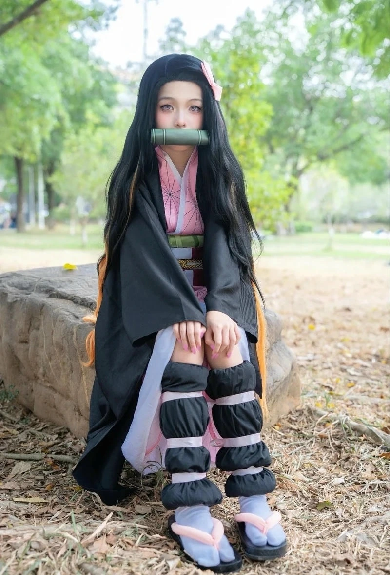 Hình ảnh cosplay Nezuko chụp góc nghiêng cực giống anime
