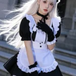 Hình ảnh maid cosplay cùng visual anime nổi bật