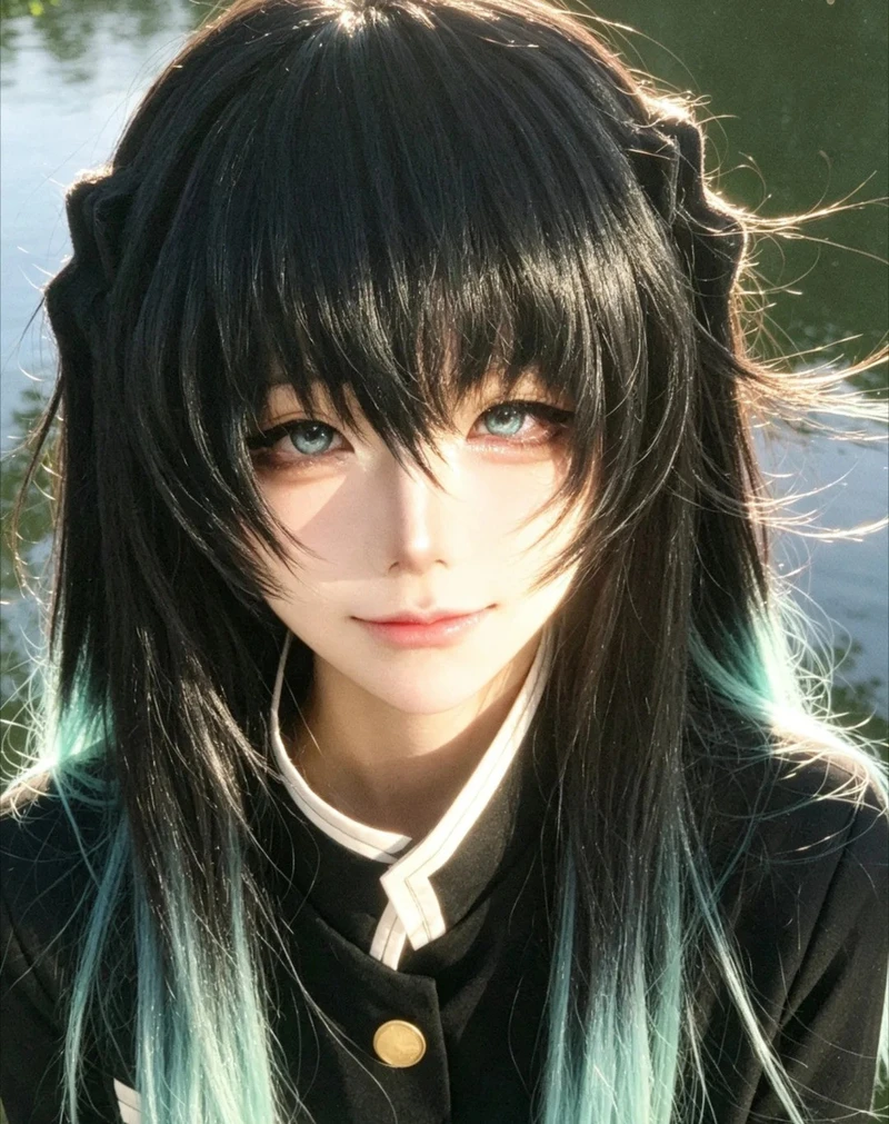 Hình ảnh muichiro cosplay tái hiện Hà Trụ Tokito đẹp mắt