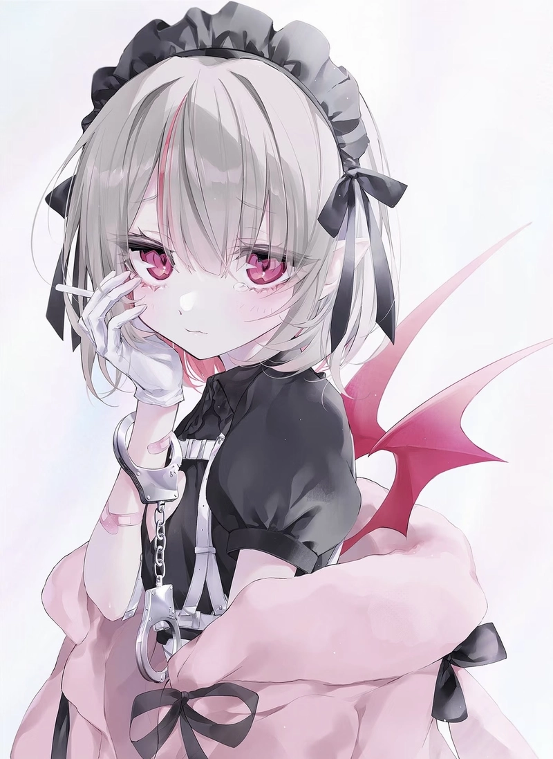 Hình anime girl tóc trắng mang cảm giác thư thái nhẹ nhàng