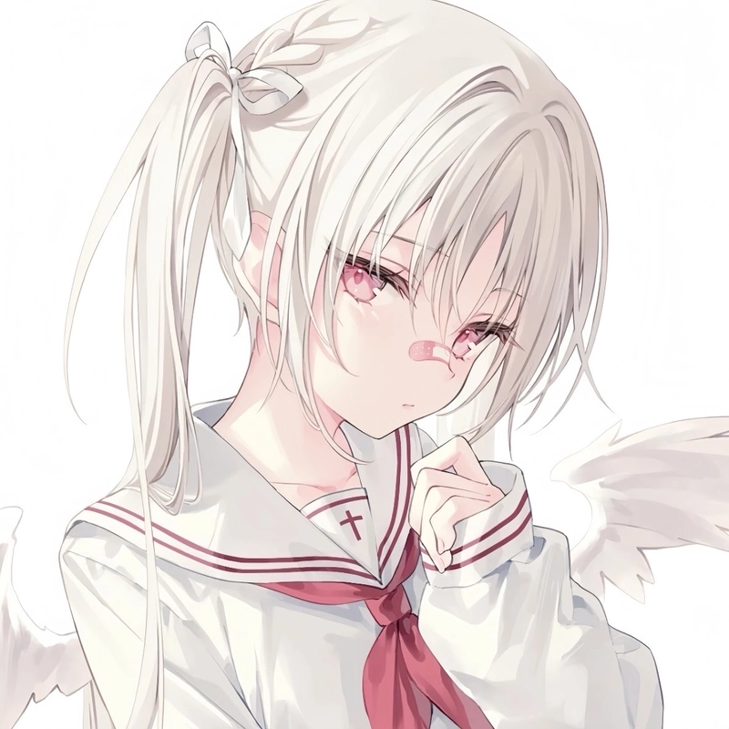 Hình anime girl tóc trắng tạo hình hiện đại rất cuốn hút