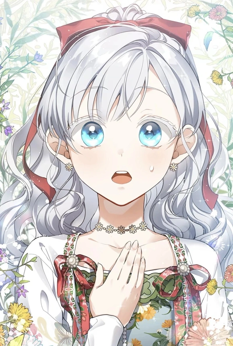 Hình anime girl tóc trắng vẻ đẹp lạnh đầy dịu dàng