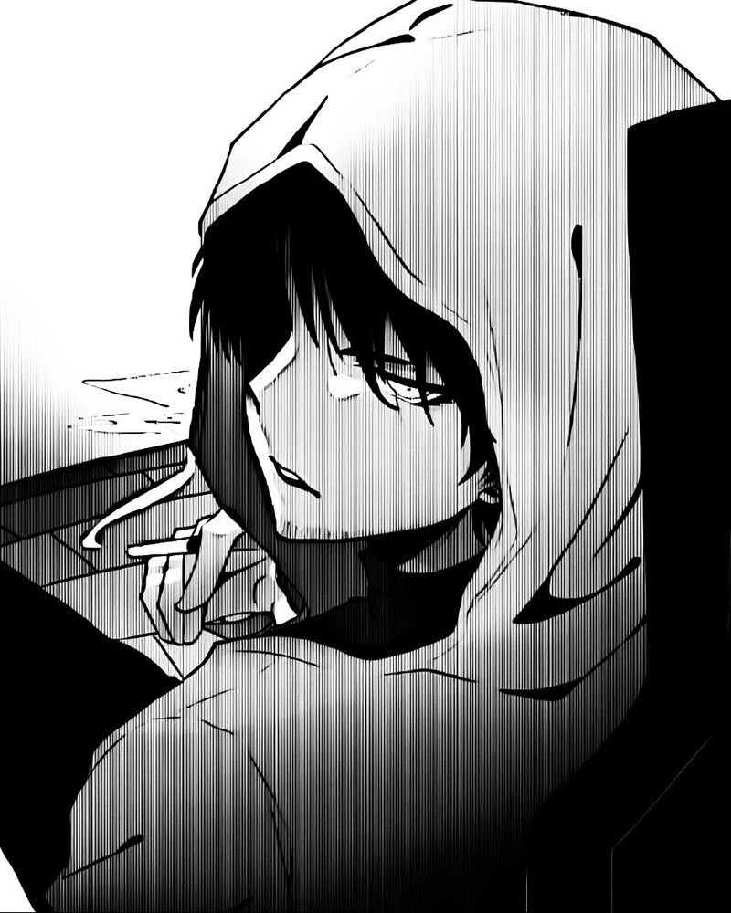 Hình anime nam trắng đen có nét cá tính mạnh mẽ