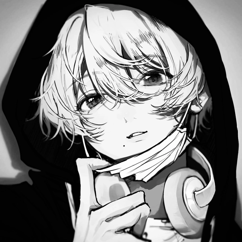 Hình anime nam trắng đen hiện lên khí chất trầm hấp dẫn