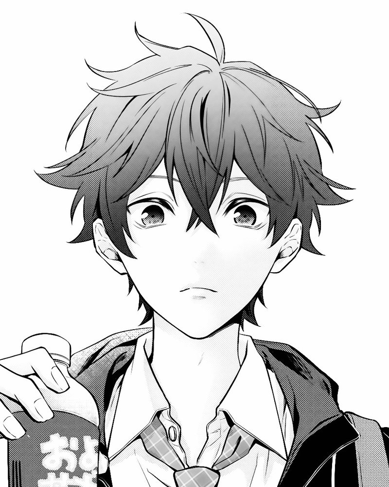 Hình anime nam trắng đen hiện lên khí chất trầm ổn