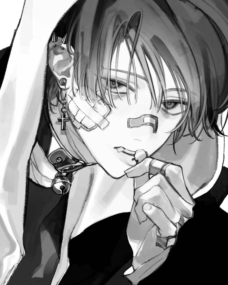 Hình anime nam trắng đen hiện lên nét sắc lạnh hấp dẫn