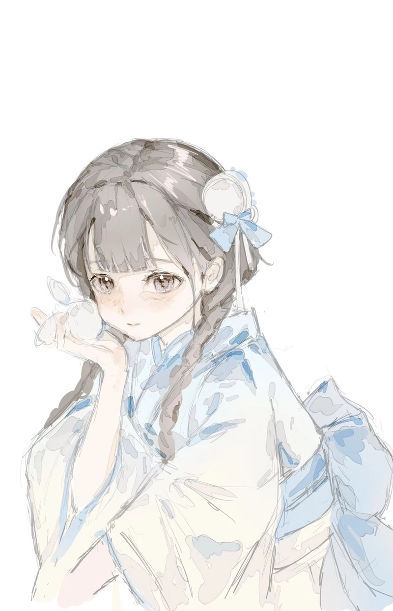 Hình anime nữ cute tạo dáng đơn giản rất đáng yêu