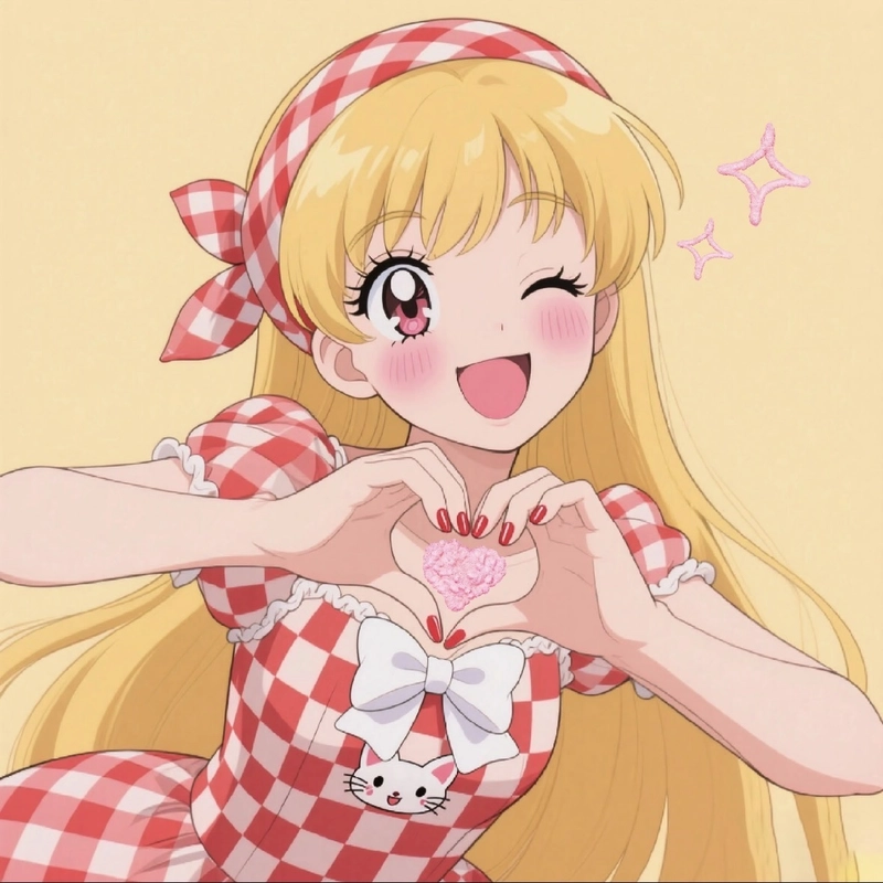 Hình anime nữ cute tạo hình đơn giản đầy đáng mến