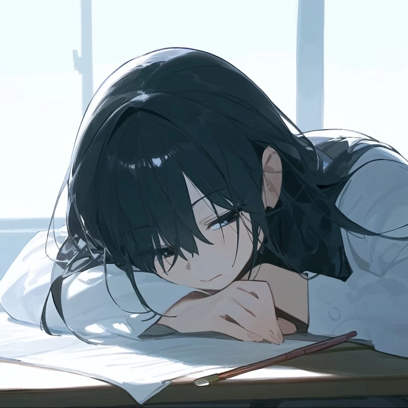 Hình anime nữ học sinh ánh nhìn tự nhiên tạo nét hài hòa