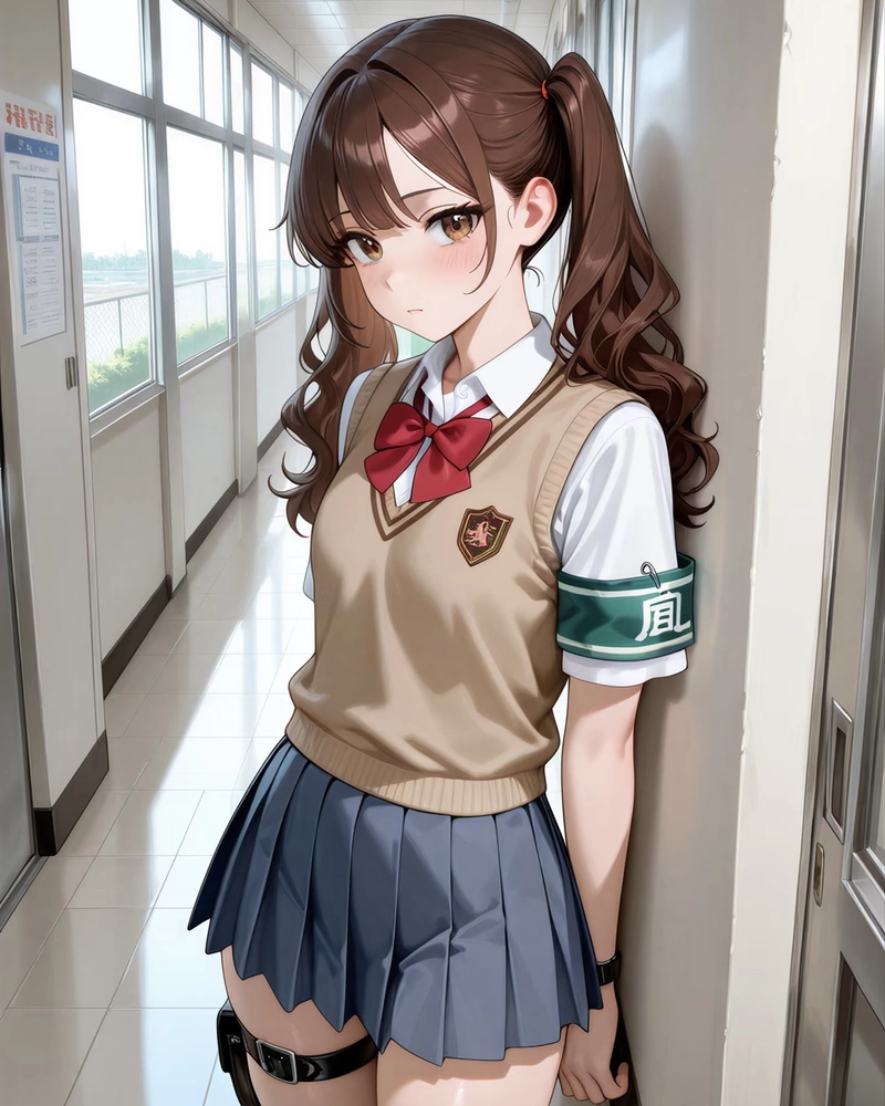 Hình anime nữ học sinh đồng phục đầy nét cổ điển